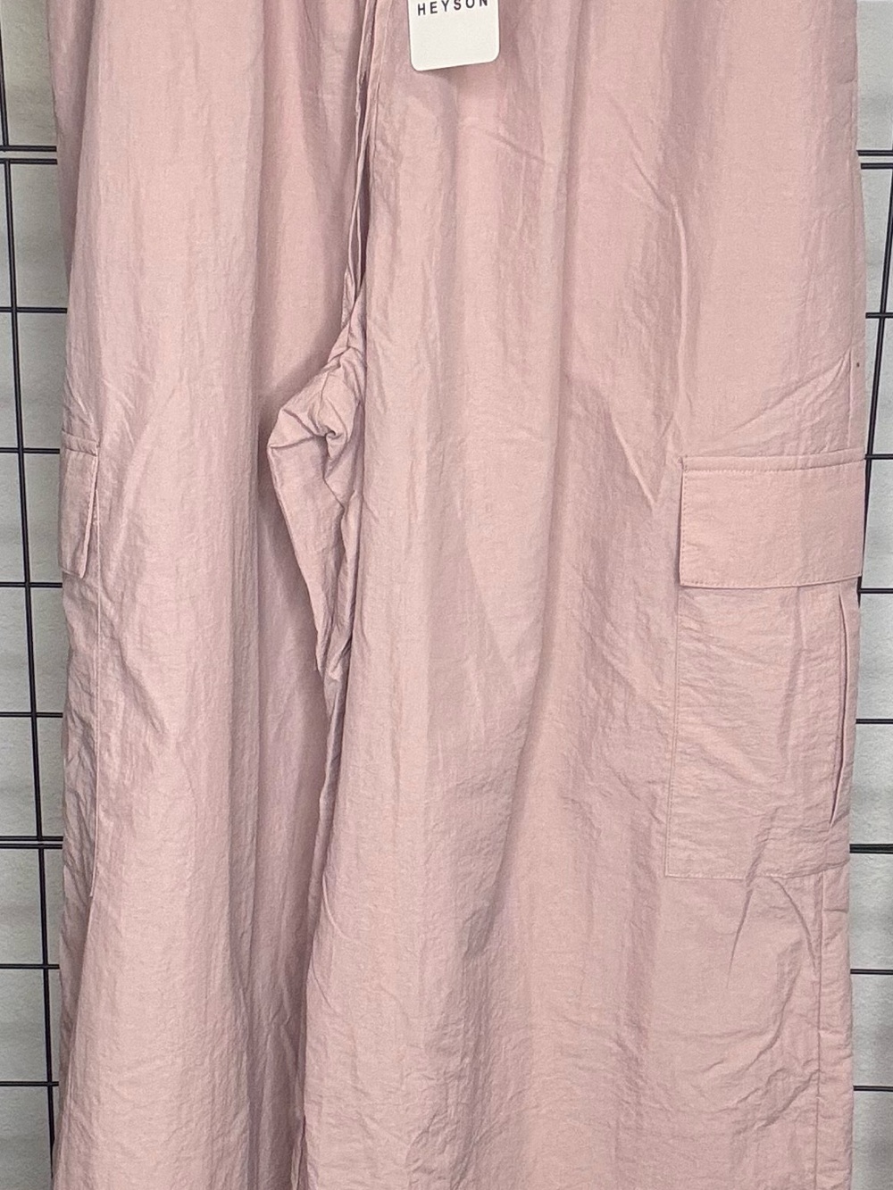 HEYSON Pink Wide-Leg Cargo Pants Large